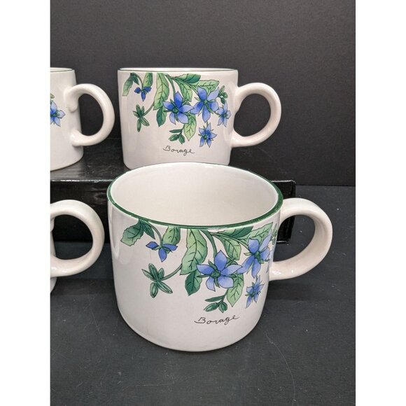 Majesticware by Sakura Geranium Coffee Mugs 1997 Designed by Sue Zipkin Set of 4 - Picture 3 of 8